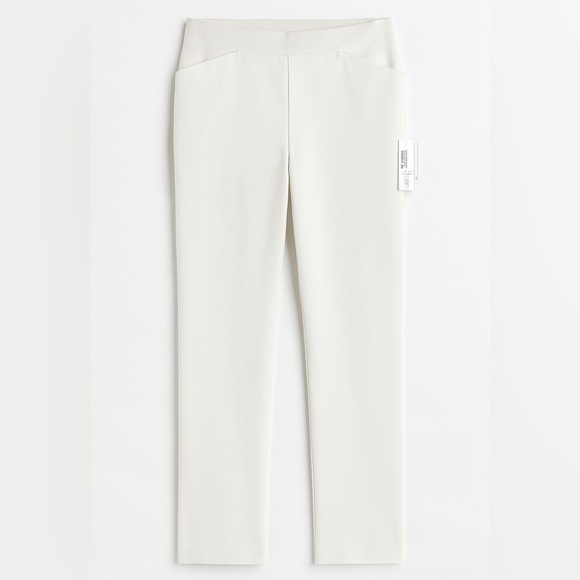 NWT Soft Surroundings White Straight Leg Pull-On Leggings Mid-Rise Pants Medium - Picture 1 of 10